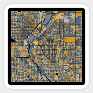 Denver Map Pattern in Blue & Gold Sticker